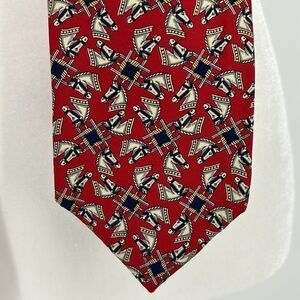 Vintage Burberry Equestrian Silk Necktie in Red